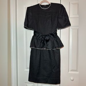 Vintage 80s William Pearson peplum dress